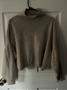 Free People Grey Mock Neck Sweater